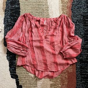 NWT Free People Peasant Top beautiful spring/summer color!